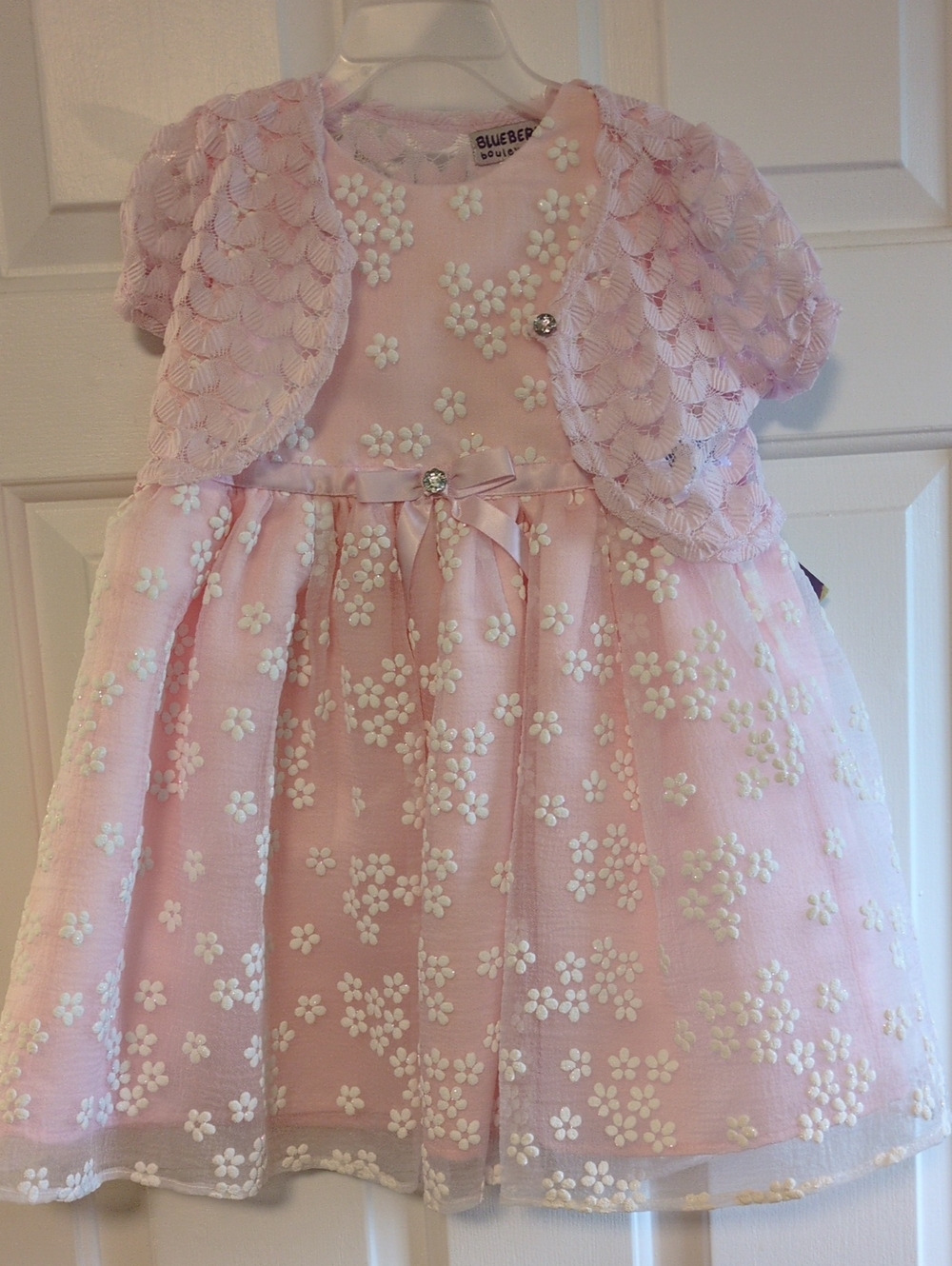 NWT Blueberi Boulevard Pink Floral Lace Overlay Party Dress with Bolero